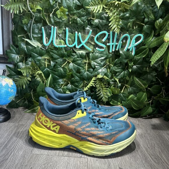 Hoka One Mens Speedgoat 5 Blue Coral Evening Trail Shoes 1123157-BCEP Sz 12.5 D